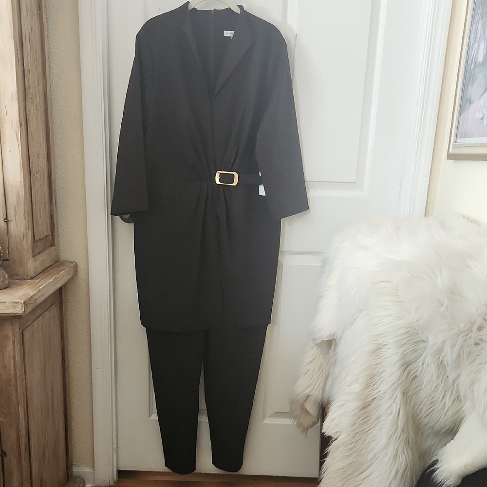 Kay Unger Espresso Florence Walk Thru Jumpsuit